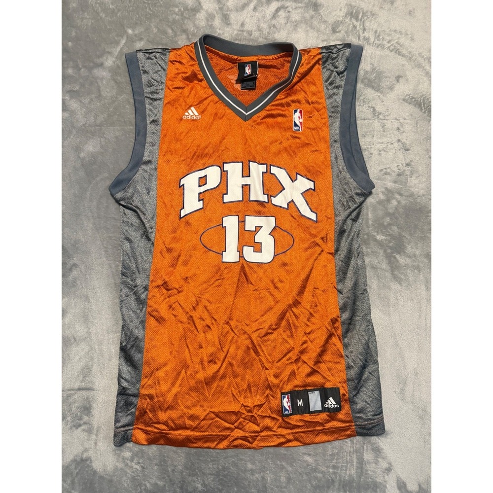 Adidas Phoenix Suns Steve Nash NBA Jersey Mens Medium Orange Gray #13 Basketball